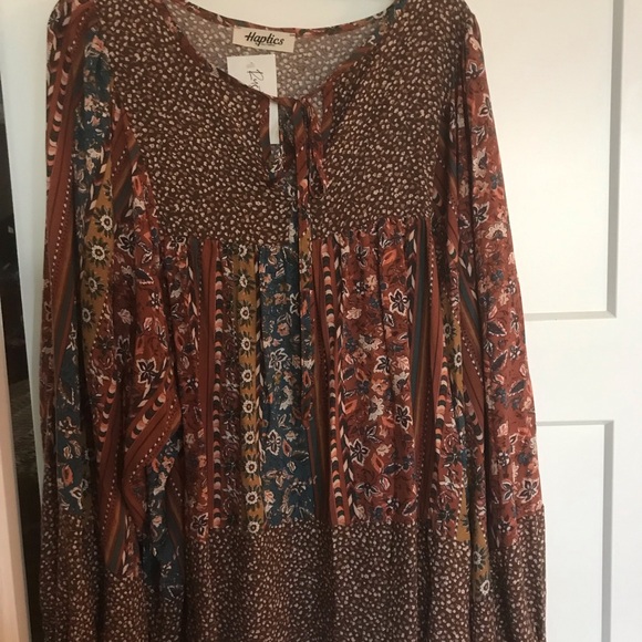 NEW Haptics Women's Multicolor Bohemian Blouse - Picture 2 of 5